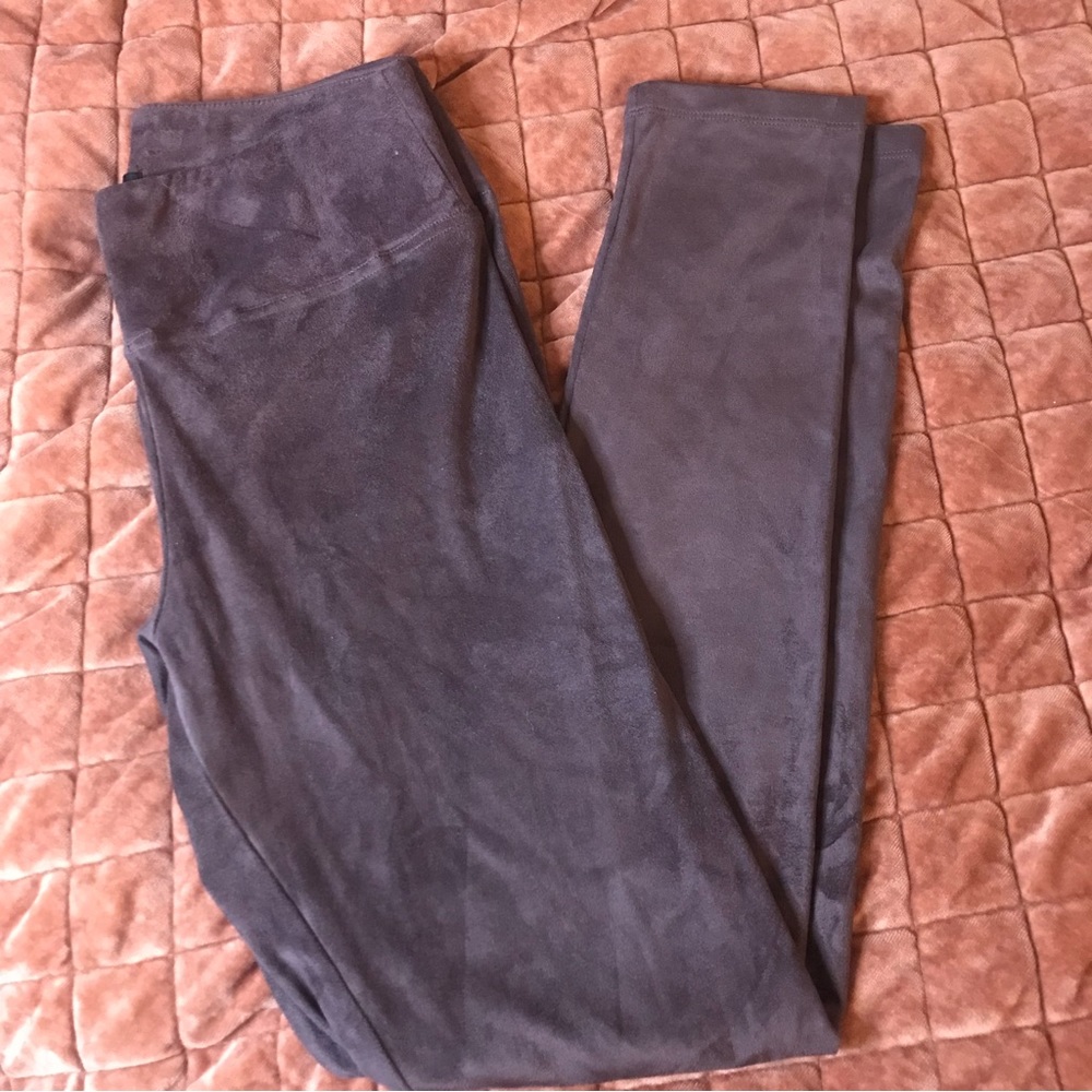 Faux suede purple leggings